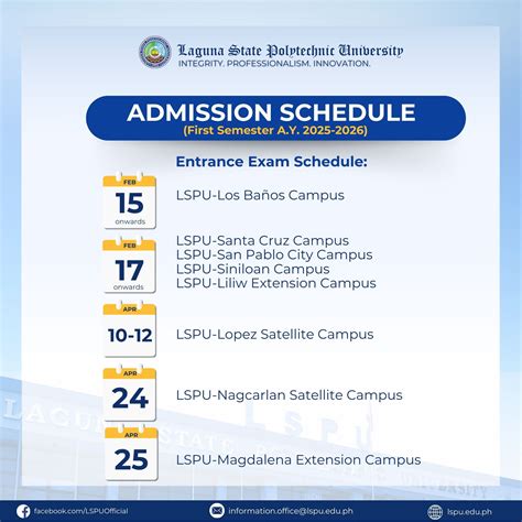 lspu sta cruz admission|SCHEDULE .